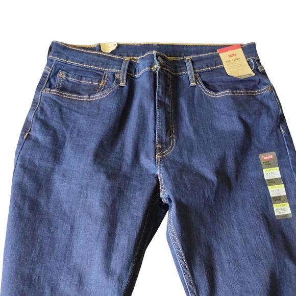Levi's 502 Taper (Mens Size 36x32) Blue Denim Jeans Stretch Flex Medium Wash New - Picture 2 of 10